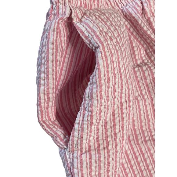 Southern Lady Seersucker Pink Striped Capris Pull-on Pant 10P - Picture 5 of 6